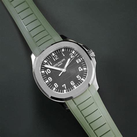 patek philippe nautilus green strap|patek philippe aquanaut rubber strap.